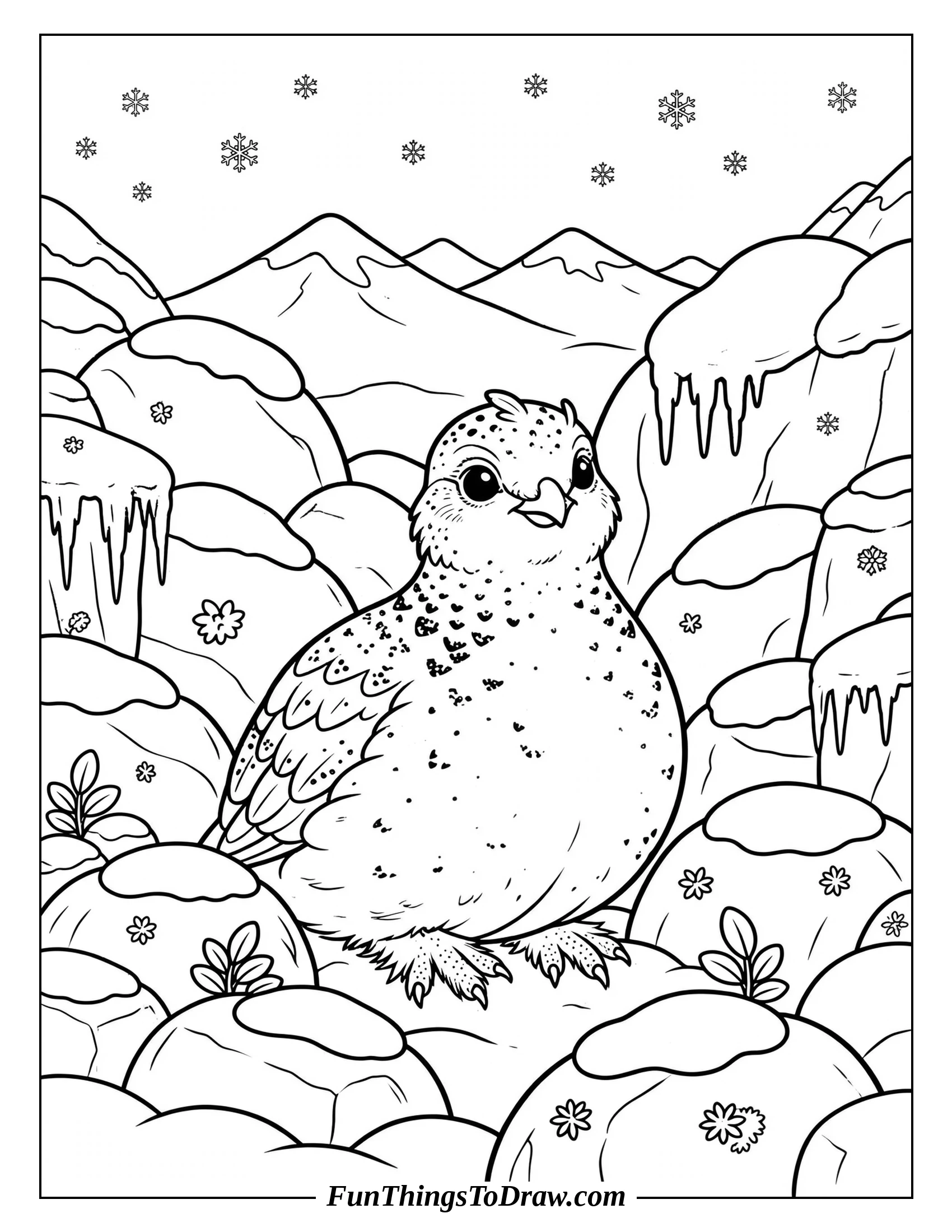 Cozy Rock Ptarmigan coloring page