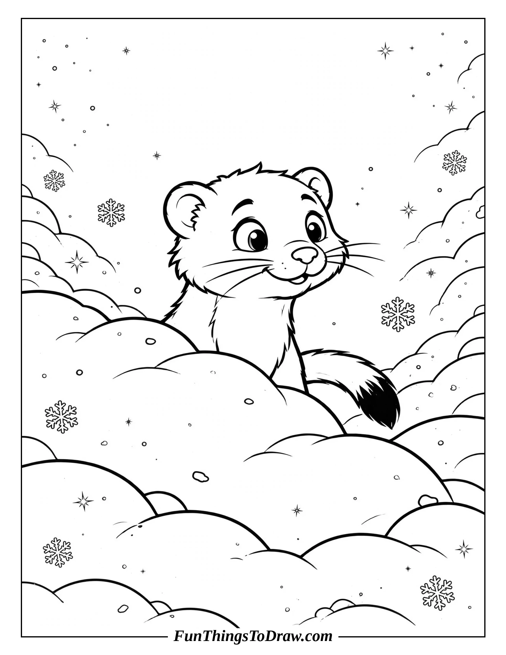 Tiny Ermine coloring page