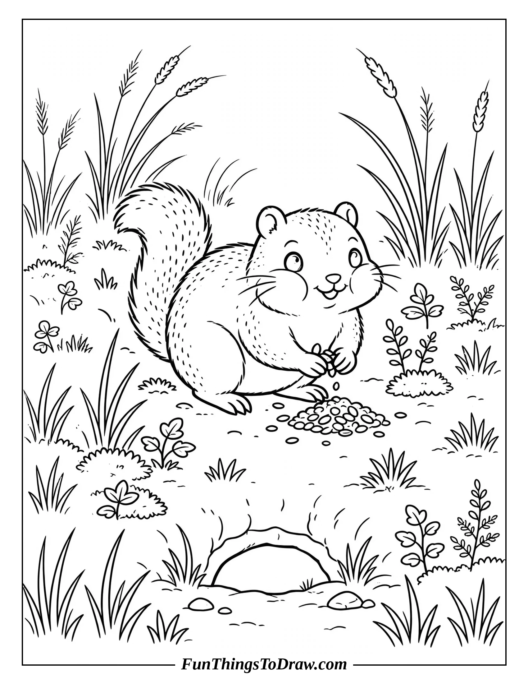 Busy Arctic Ground Squirrel coloring page