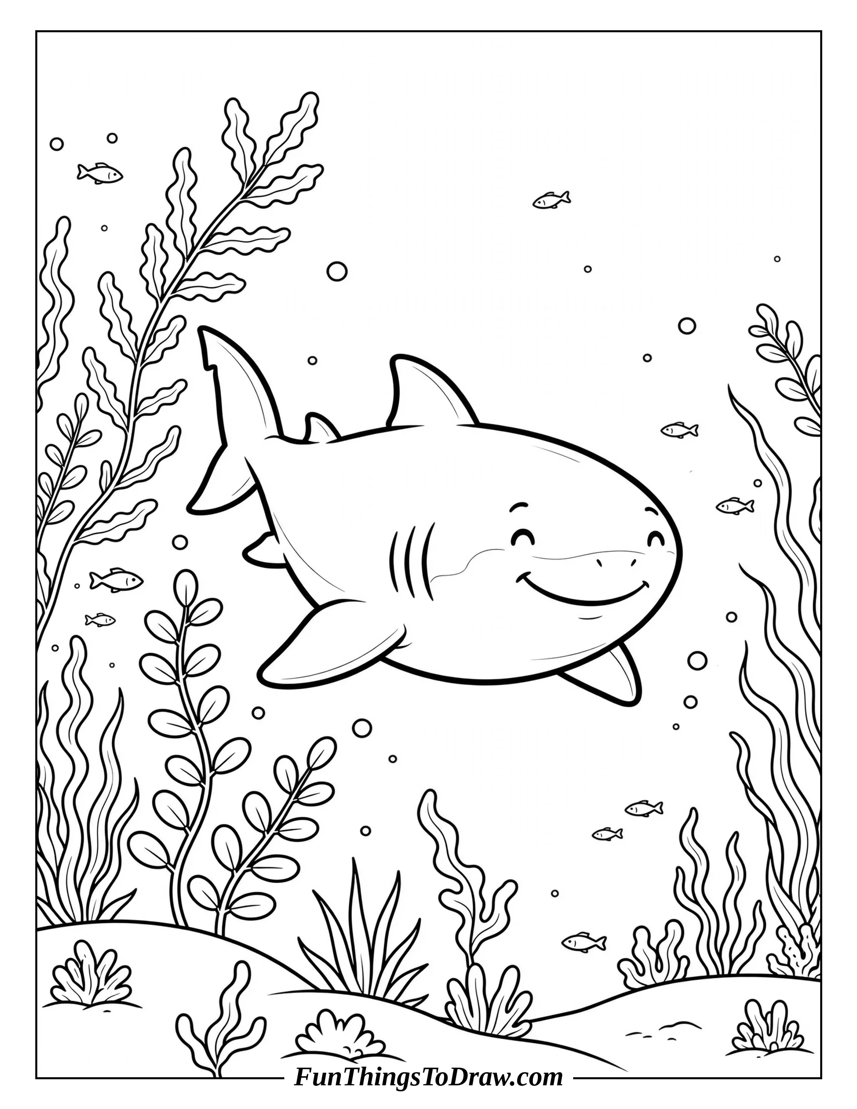 Calm Greenland Shark coloring page