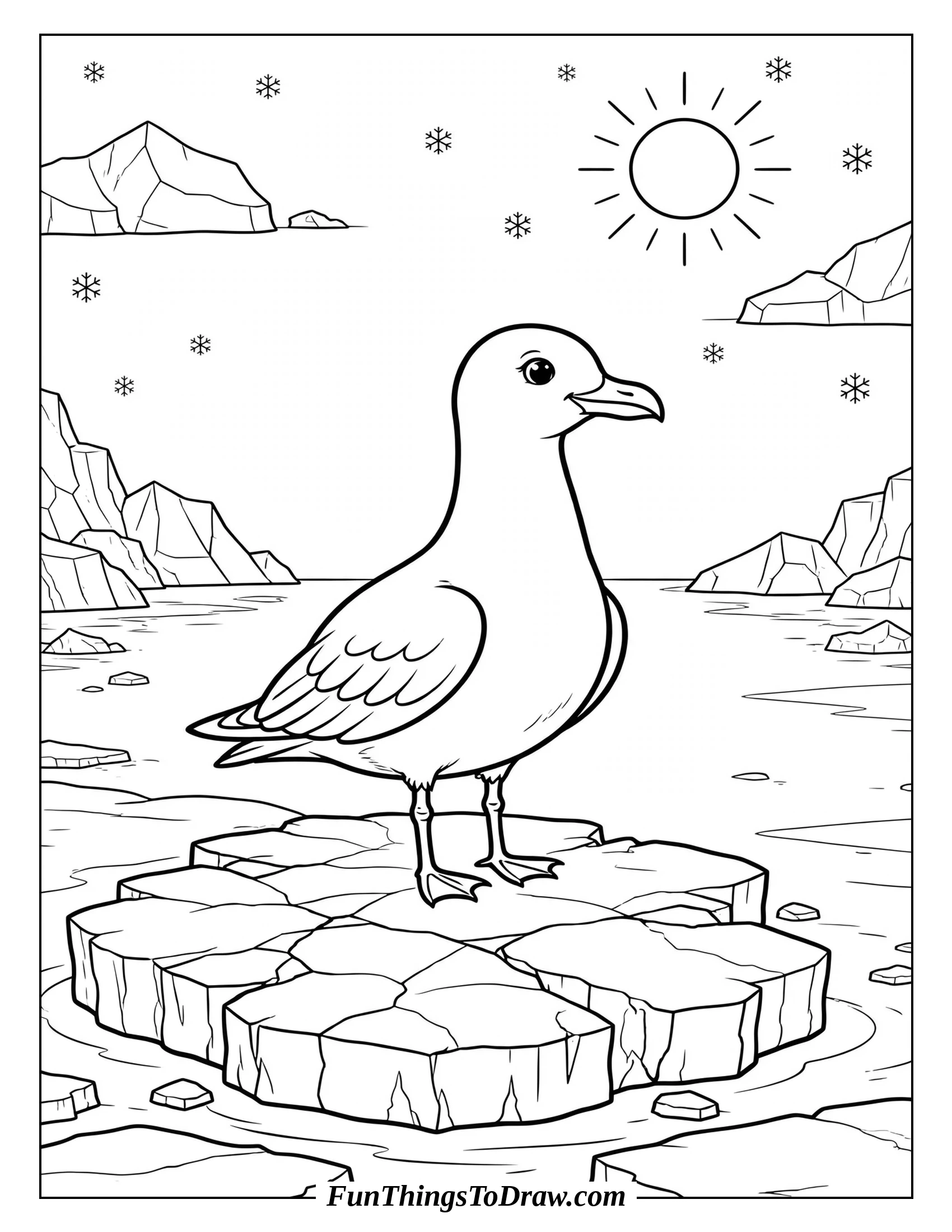 Delightful Ivory Gull coloring page