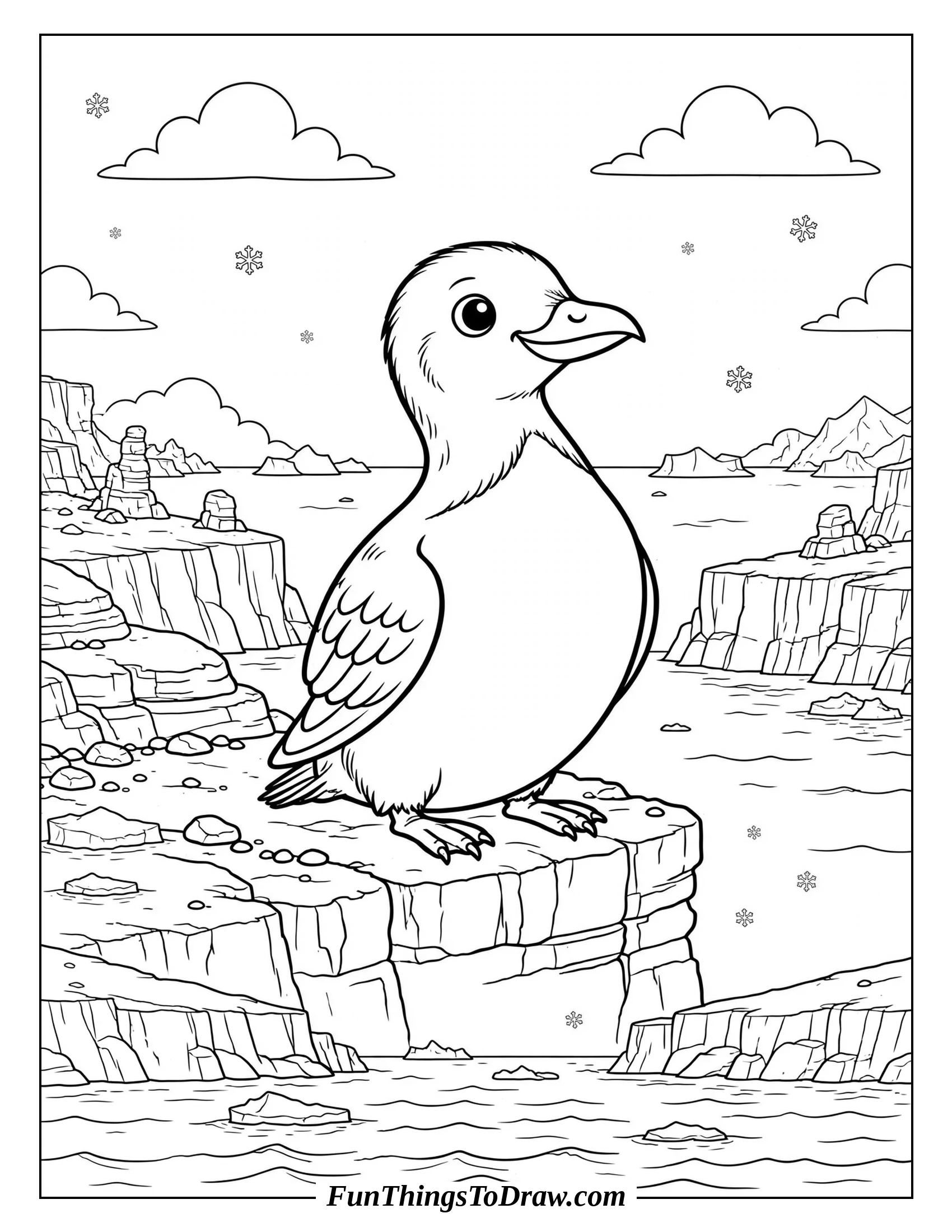 Charming Thick-billed Murre coloring page