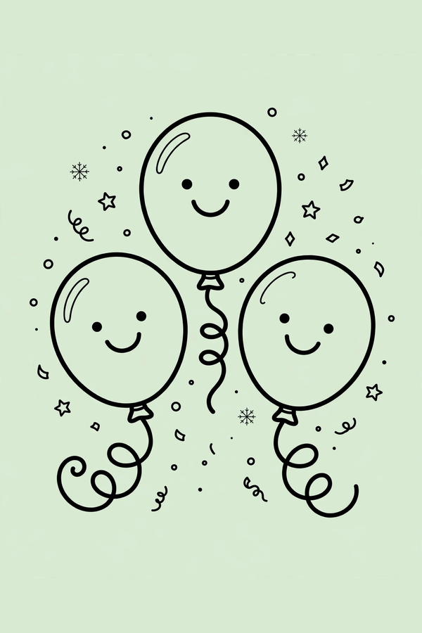 Balloons and Confetti for the New Year