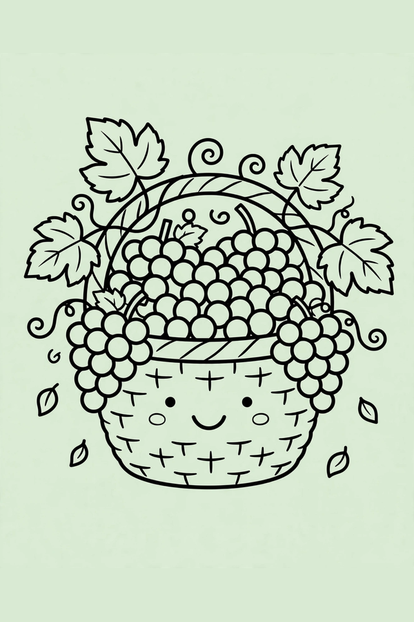 Basket of Purple Grapes