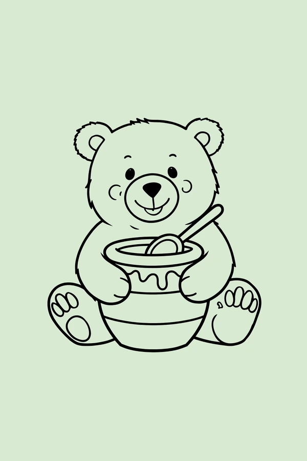 Bear with Honey Pot