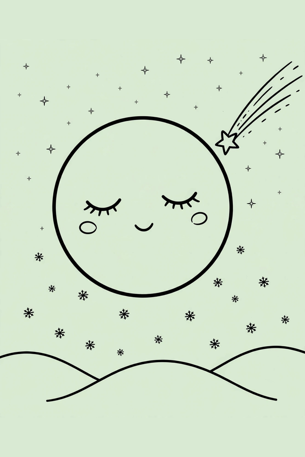 Big Winter Moon and a Shooting Star