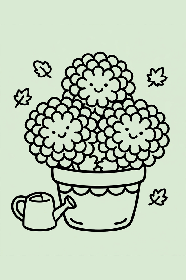 Chrysanthemums in a Flower Pot
