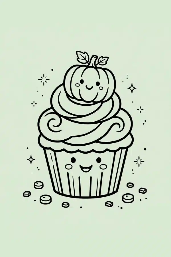 Cupcake with Pumpkin Frosting
