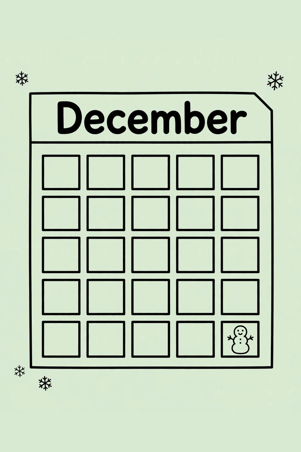 December Calendar Page
