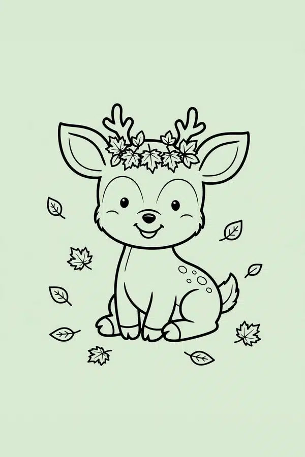 Deer Wearing a Leaf Crown