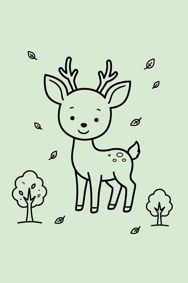Deer in Forest Clearing