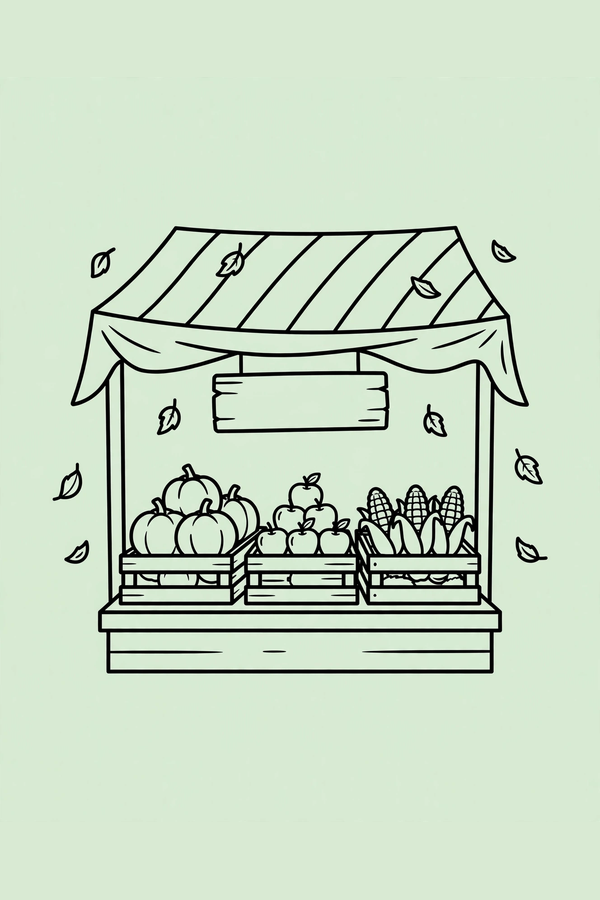 Farmers Market Stall with Crates