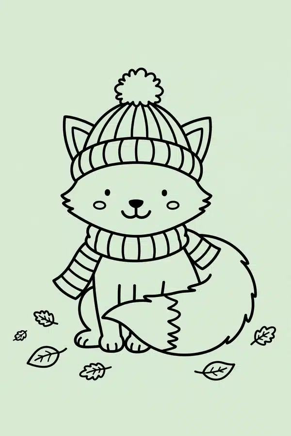 Fox Wearing a Pompom Hat