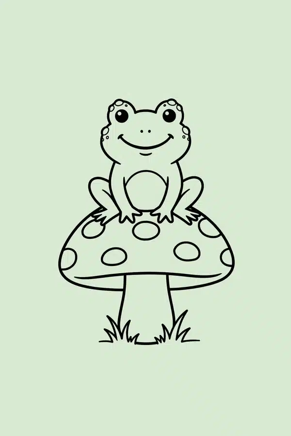 Frog on Mushroom Umbrella