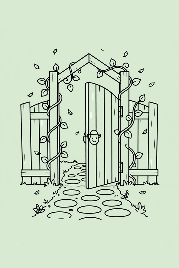 Garden Gate with Climbing Vines