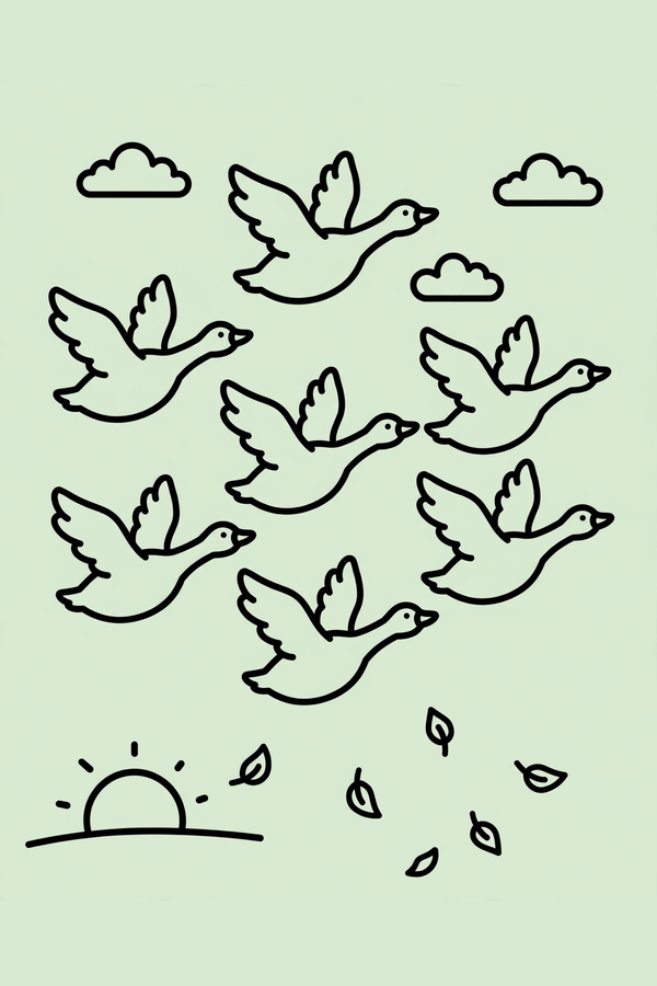 Geese Flying in a V