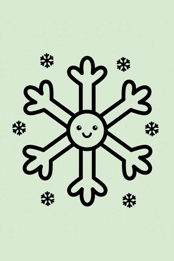 Giant Snowflake with a Happy Face