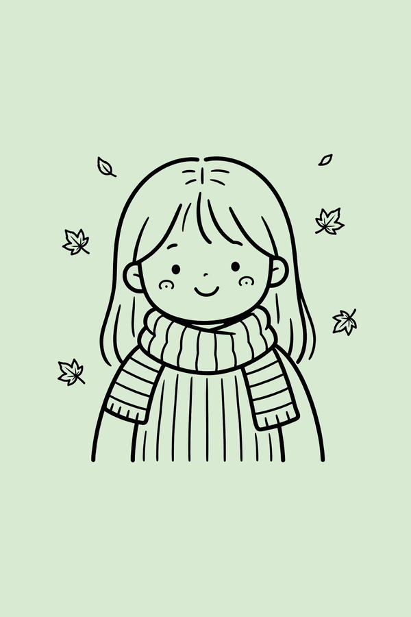 Girl with Knitted Scarf