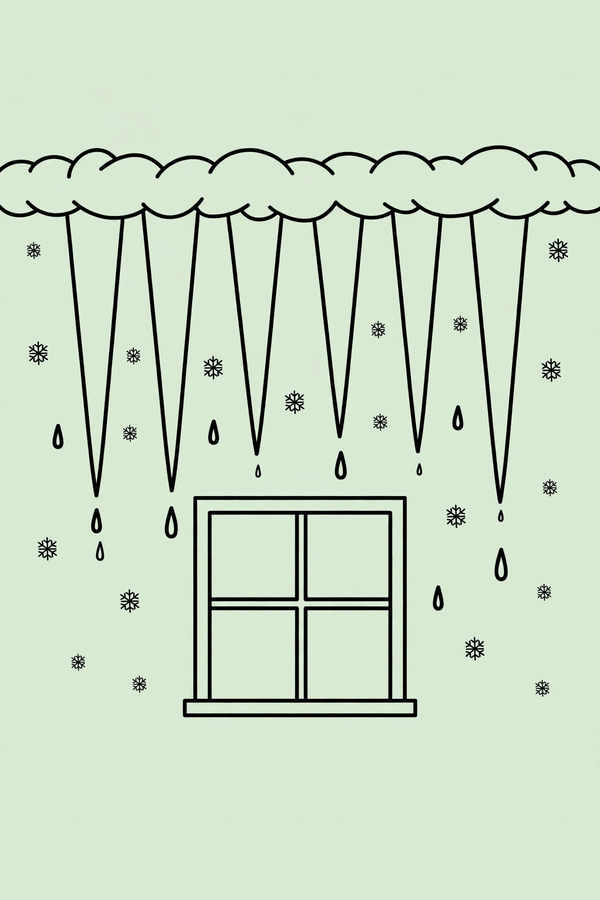 Icicles Hanging from a Roof