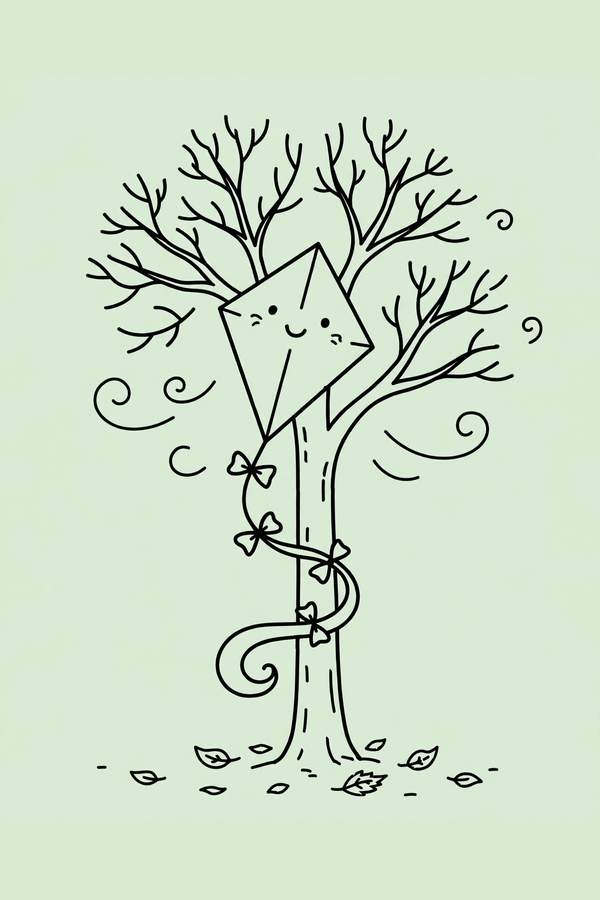 Kite Stuck in a Bare Tree