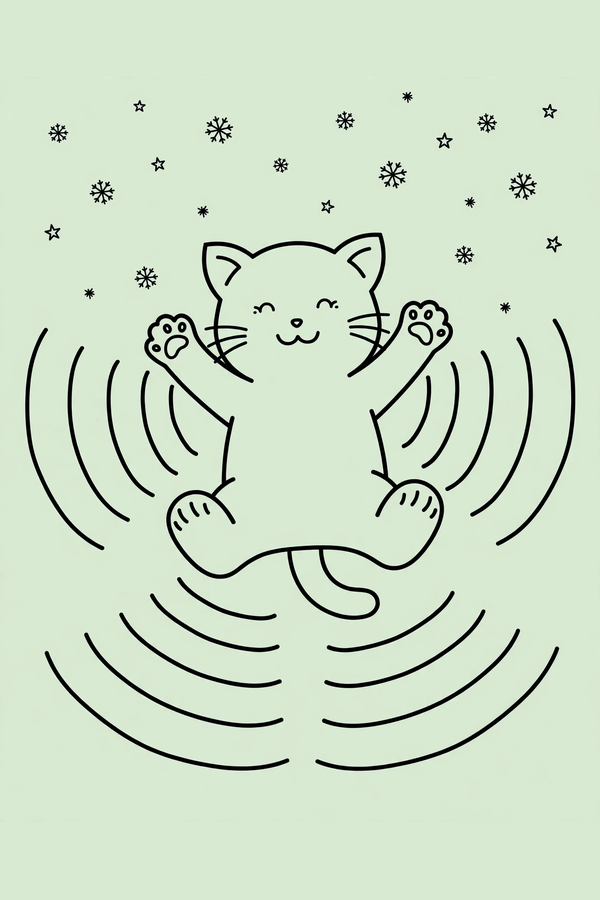 Kitten Making a Snow Angel