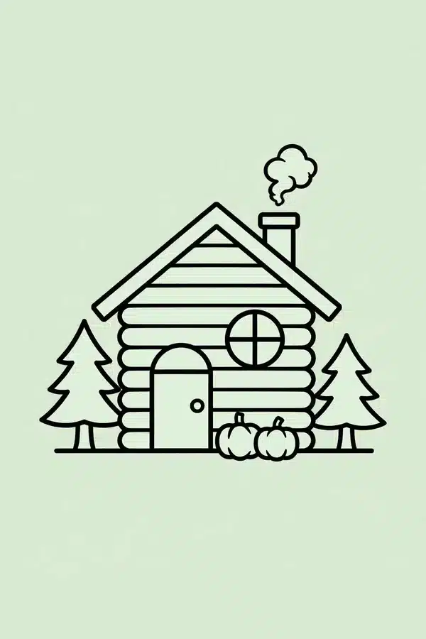 Log Cabin in Woods