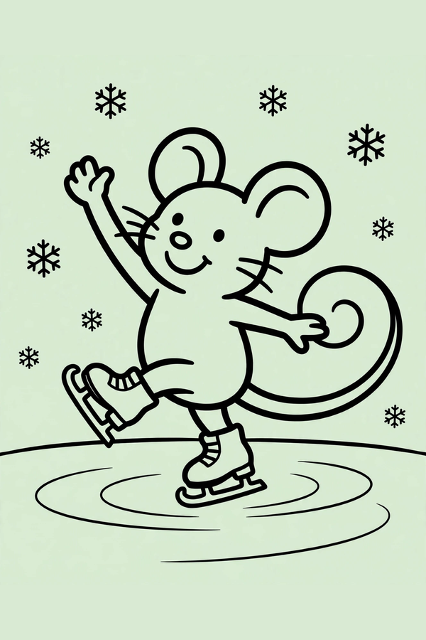 Mouse Twirling on Ice Skates