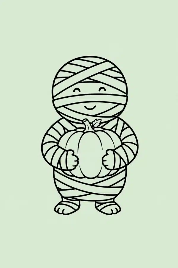 Mummy Holding a Pumpkin