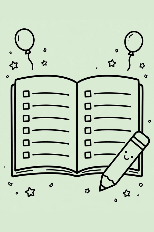 Notebook with a List of New Goals