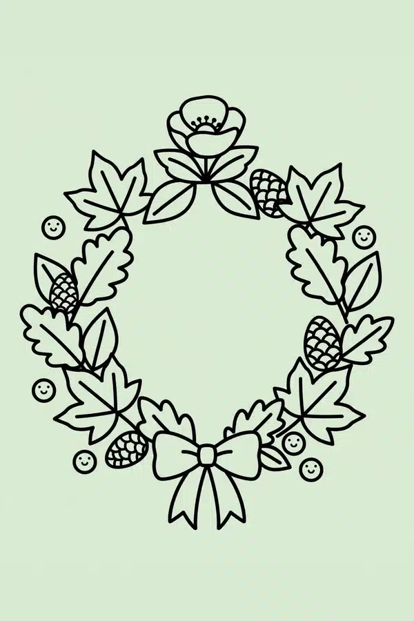 November Wreath with a Poppy