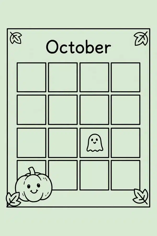 October Calendar Page