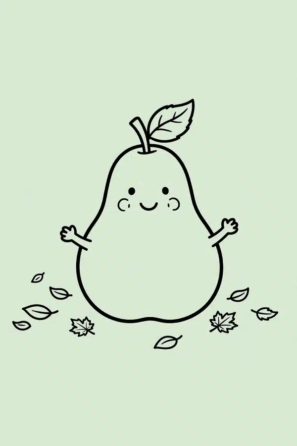 Pear with a Little Leaf Hat
