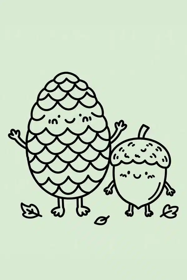 Pinecone and Acorn Friends