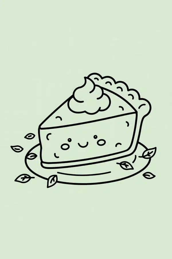 Pumpkin Pie Slice with Cream