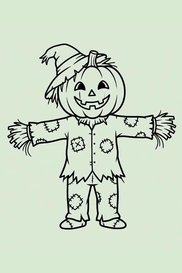 Scarecrow with Pumpkin Head