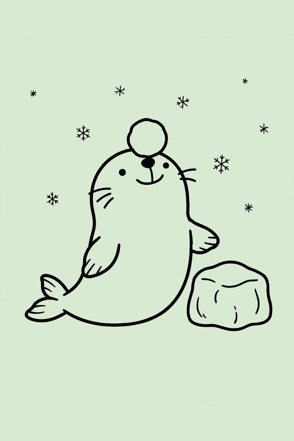 Seal Balancing a Snowball