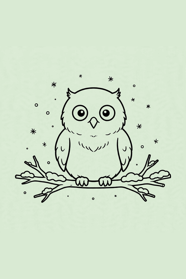 Snowy Owl on a Snowy Branch