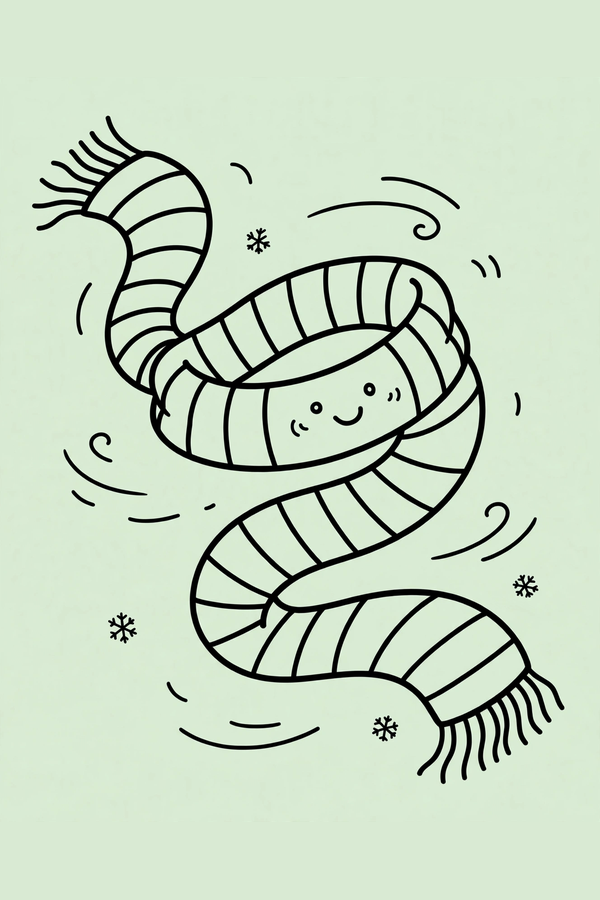 Striped Scarf Blowing in the Wind