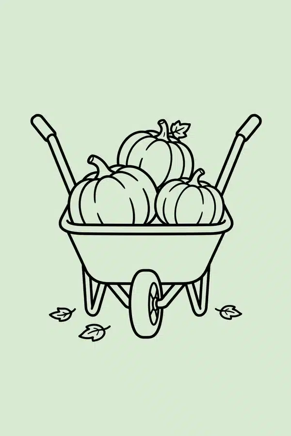 Wheelbarrow Full of Pumpkins