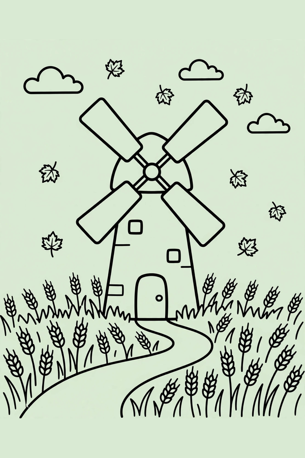 Windmill in a Wheat Field