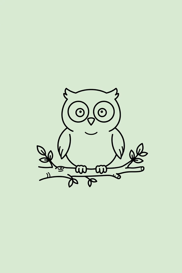 Wise Owl on Branch