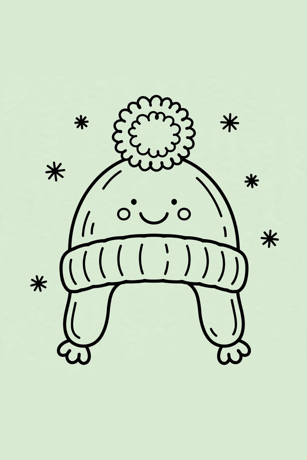 Woolly Hat with a Fluffy Pompom